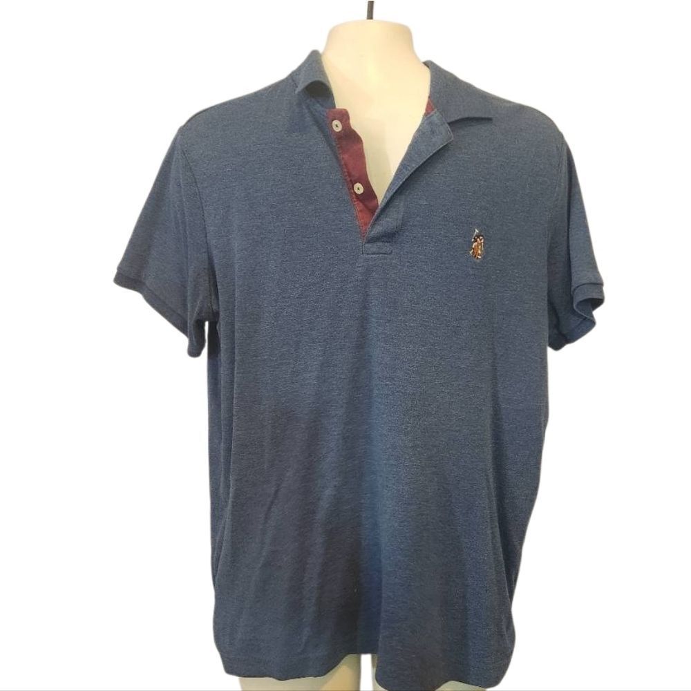 Men's U.S.‎ Polo Assn. Heather Blue Polo Shirt Size Medium